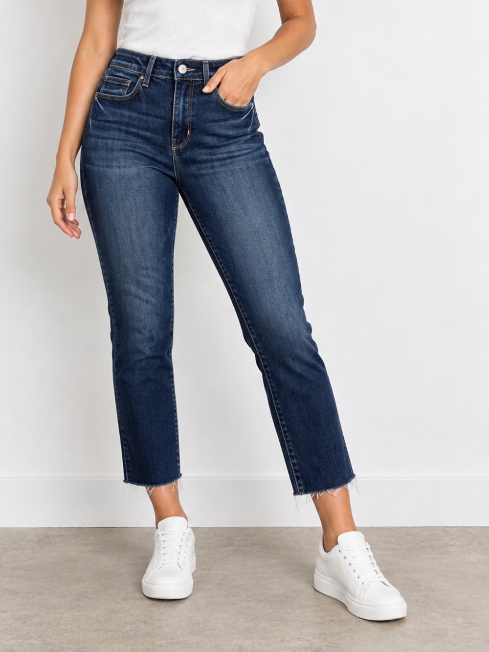 L'agence Margot‎ High Rise Skinny Super Stretch Cropped Columbia Raw Hem Size 25